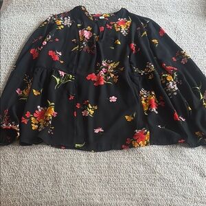 Floral Black Blouse old navy XL